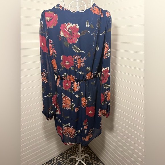 Lulu's Navy Floral Long Sleeve Dress - Picture 7 of 10